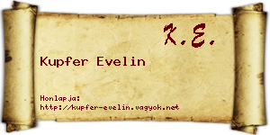 Kupfer Evelin névjegykártya